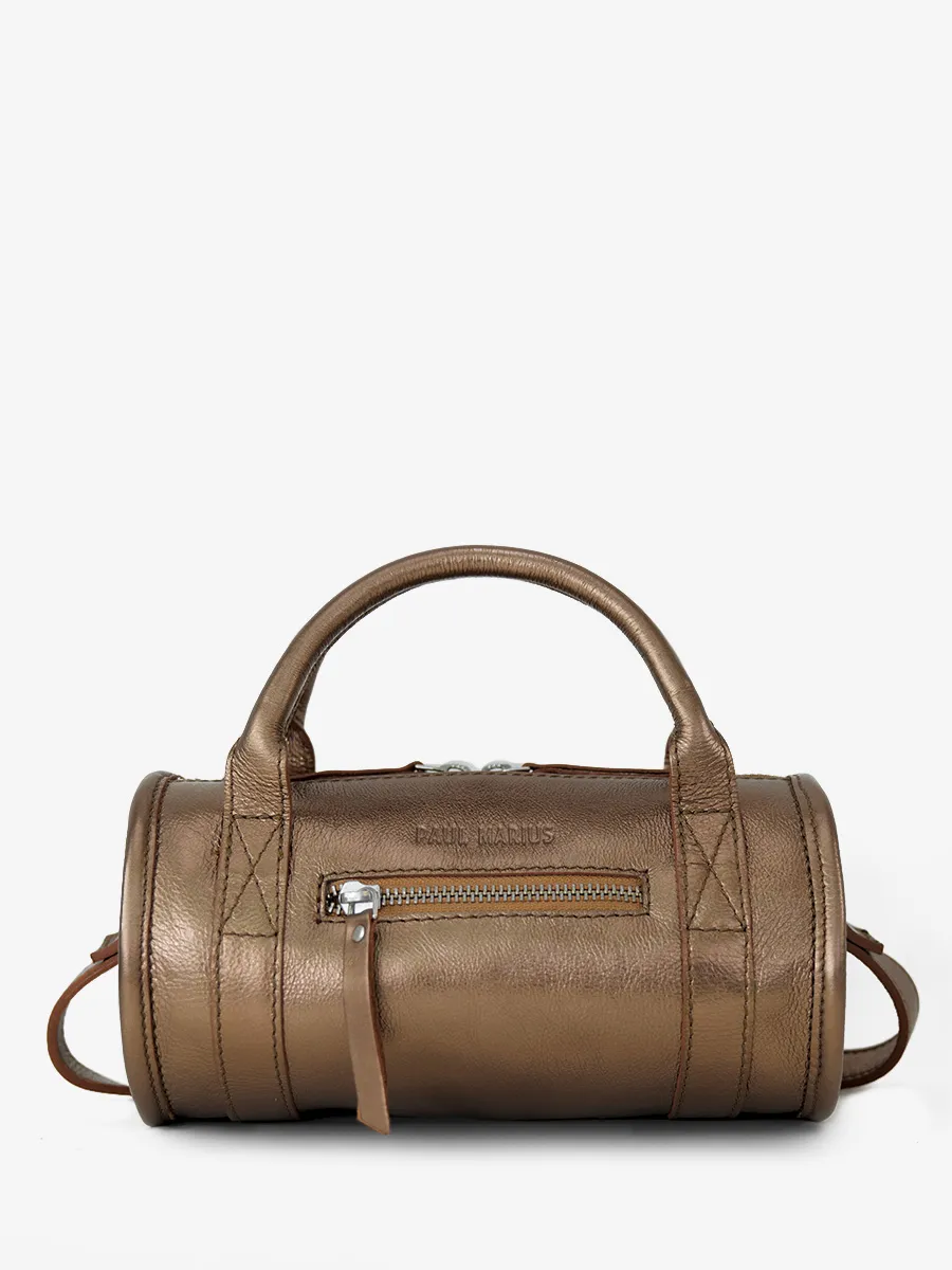 Small Copper Leather Bowling Bag Women - Charlie Copper | PAUL MARIUS