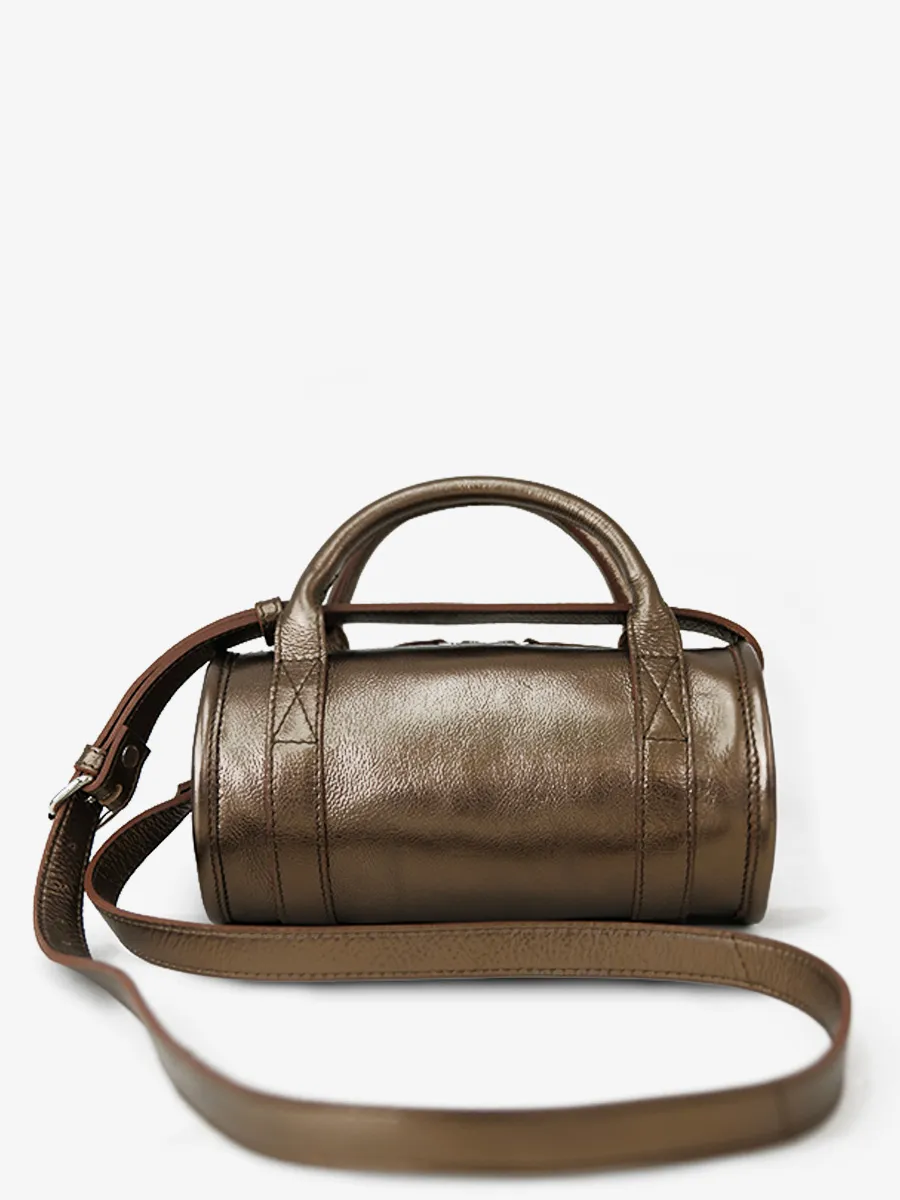 Small Copper Leather Bowling Bag Women - Charlie Copper | PAUL MARIUS