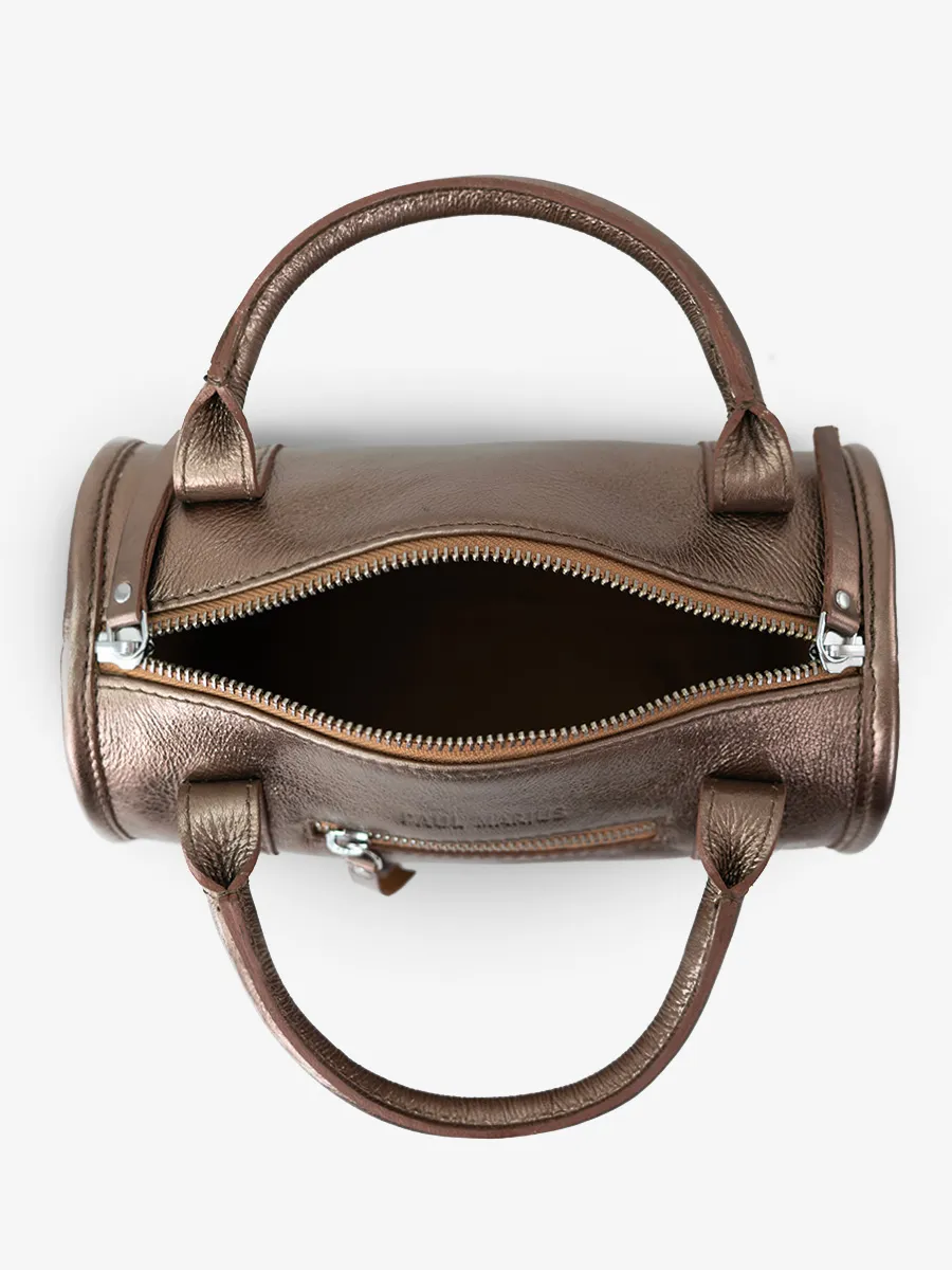 Small Copper Leather Bowling Bag Women - Charlie Copper | PAUL MARIUS