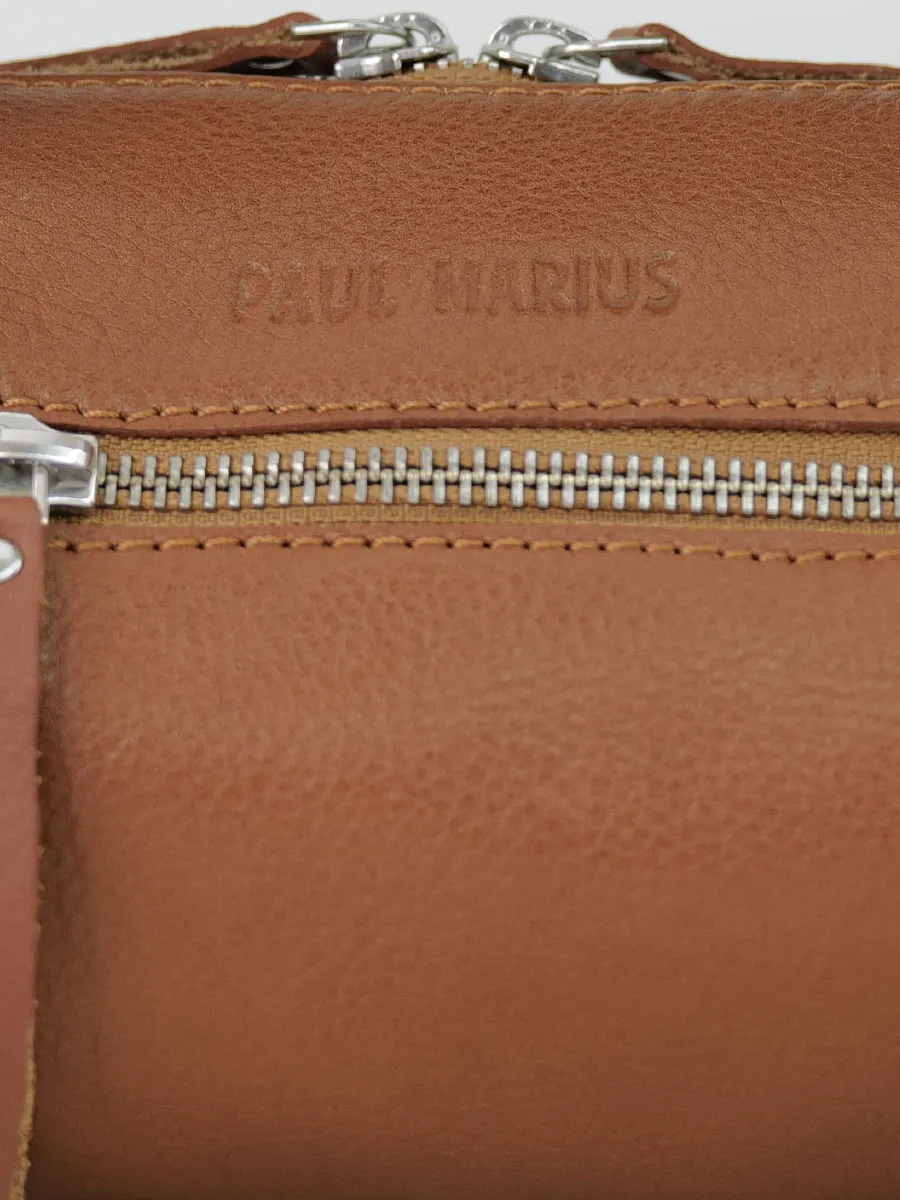 Small Light Brown Leather Bowling Bag Women - Charlie Light Brown | PAUL MARIUS