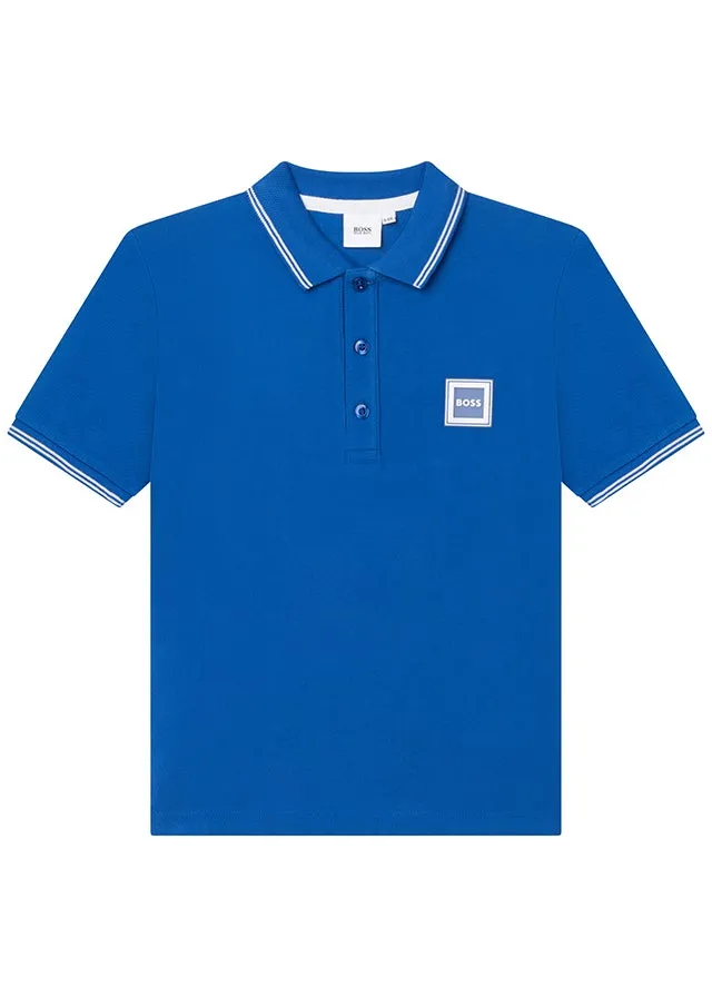 Ss Polo Rubber Logo - Electric Blue