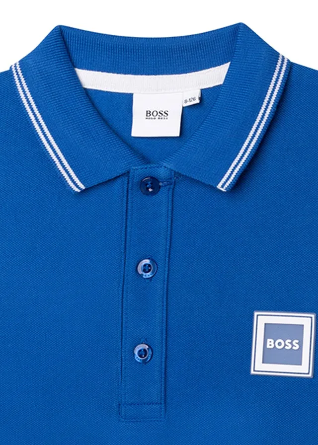 Ss Polo Rubber Logo - Electric Blue