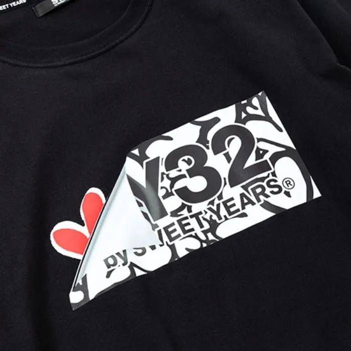 SWEET YEARS  |Crew Neck Pullovers Heart Unisex Street Style Long Sleeves