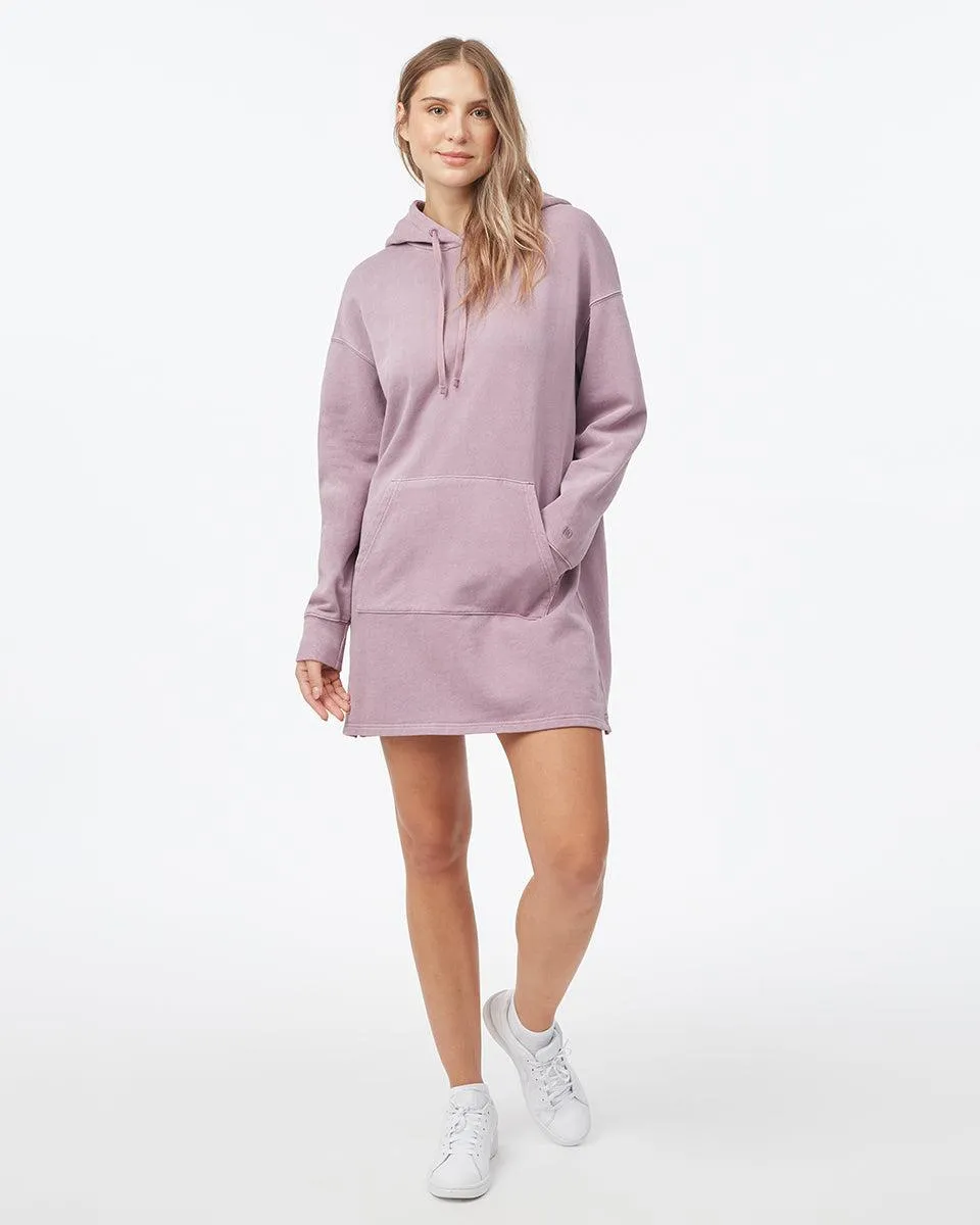 Tentree Organic Cotton French Terry Hoodie Dress In Lilac Chalk