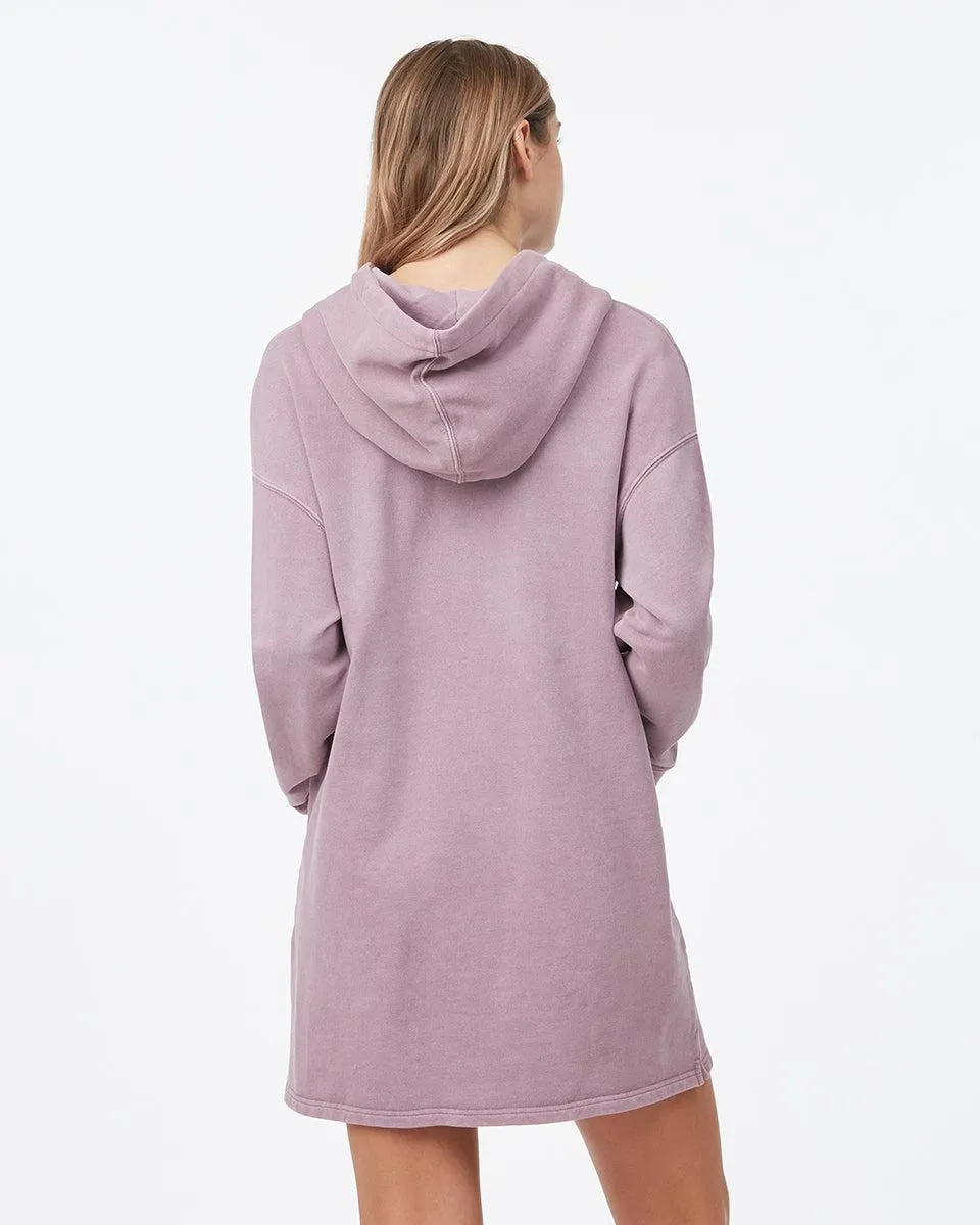 Tentree Organic Cotton French Terry Hoodie Dress In Lilac Chalk