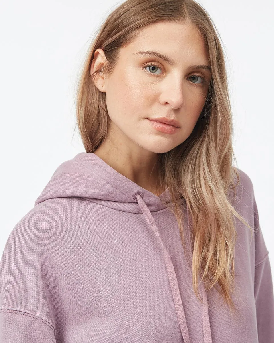 Tentree Organic Cotton French Terry Hoodie Dress In Lilac Chalk