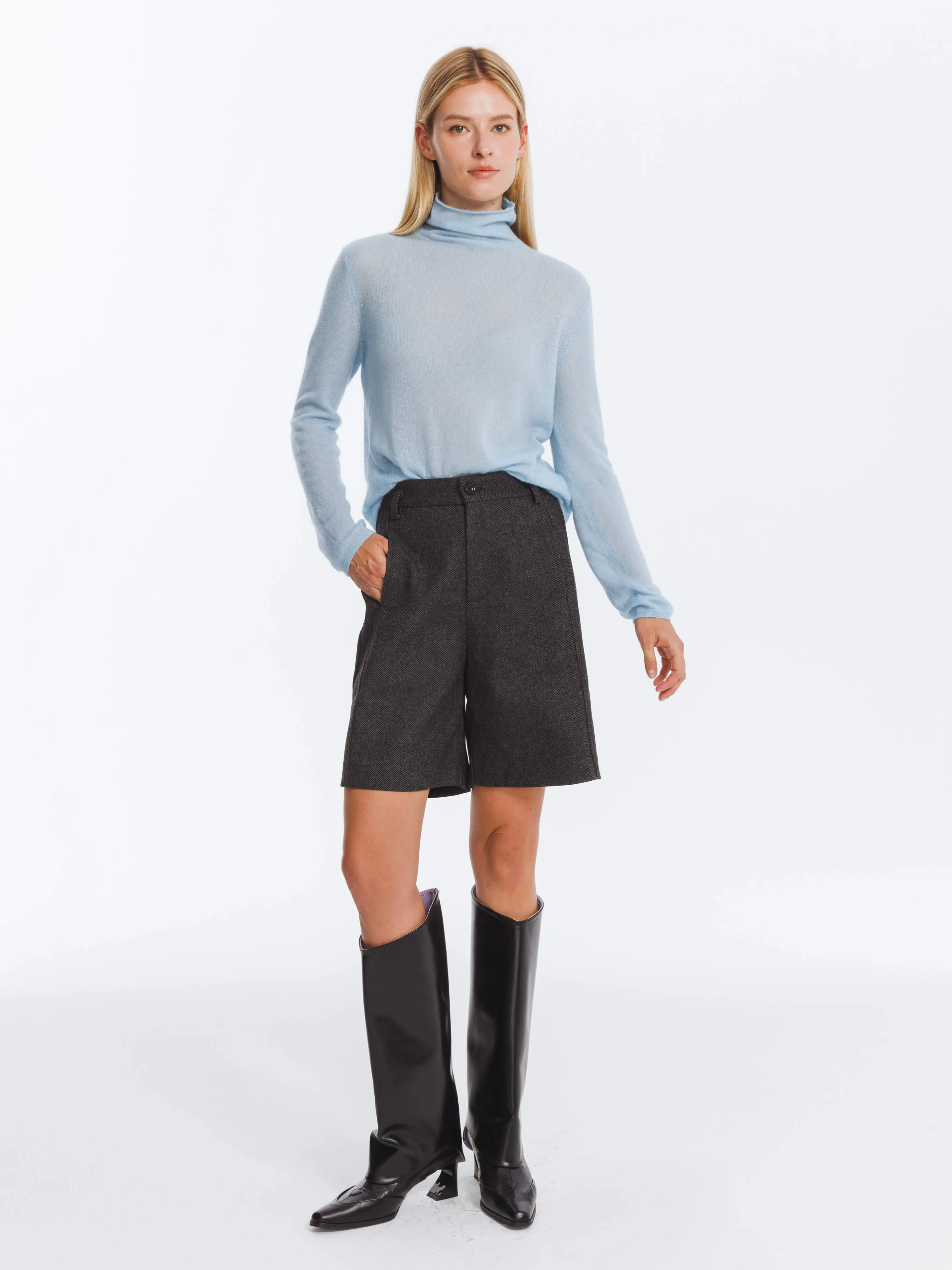 Thin Wool Long Sleeves Top