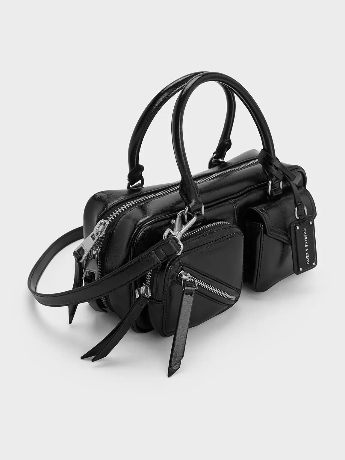 Thora Multi-Pocket Bowling Bag - Noir