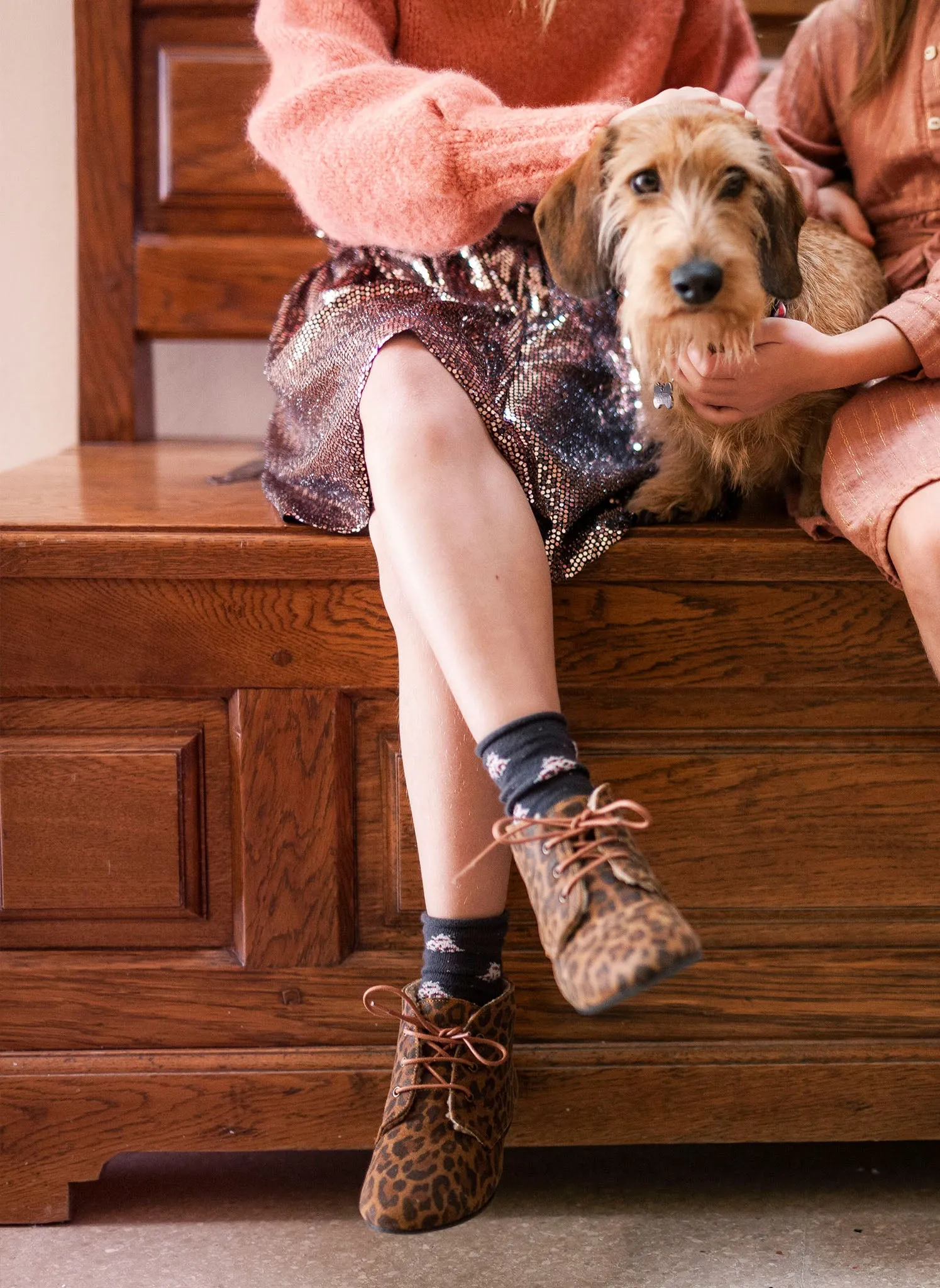 tocoto vintage Glitter skirt in Brown