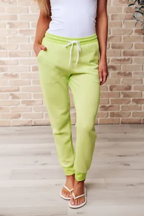 Tommy Two Tone Waffle Joggers Lime