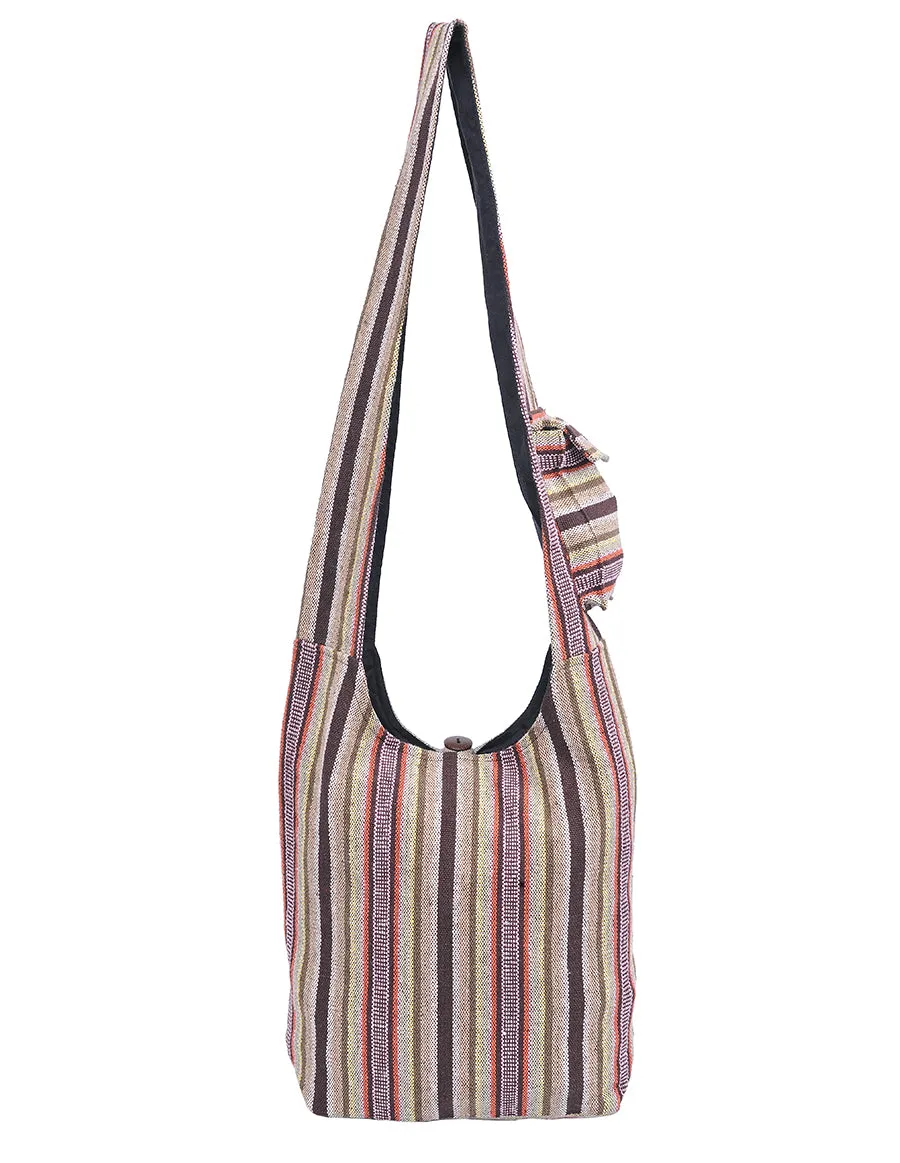 Tribal Lion Printed Cotton Hobo Bag