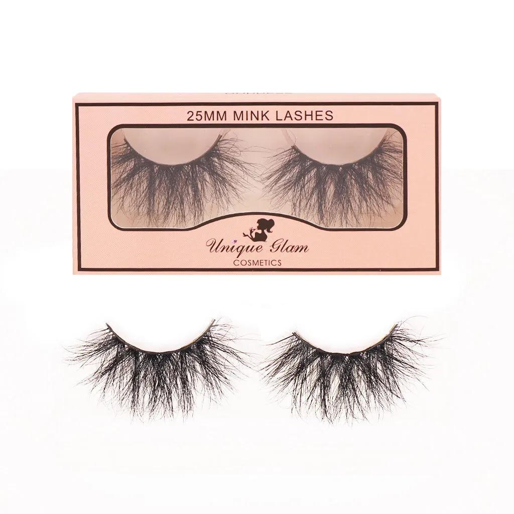 UNIQUEGLAM 3D Mink Eyelashes 25 MM