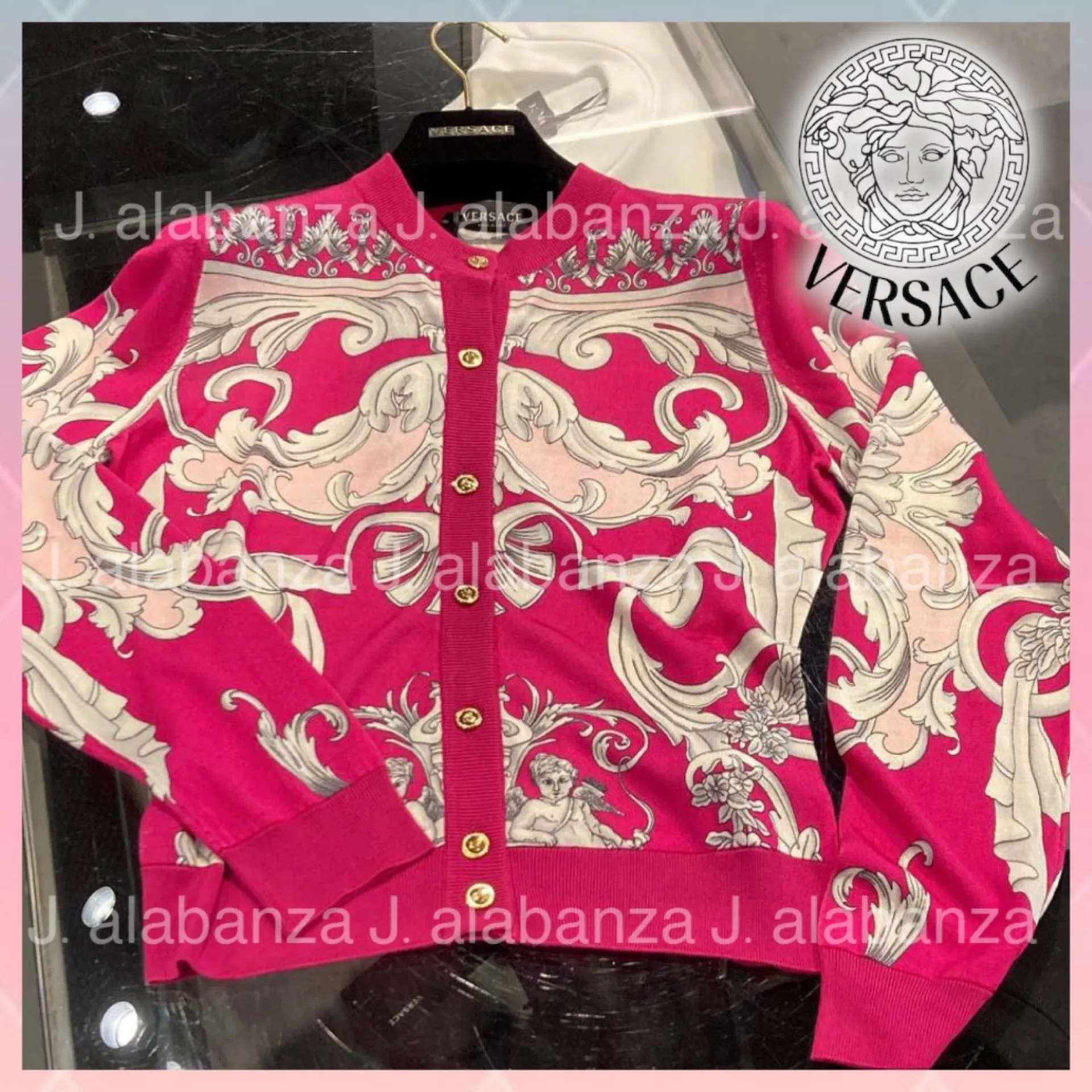 VERSACE  |Casual Style Long Sleeves Elegant Style Outlet Cardigans