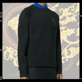 VERSACE  |Crew Neck Long Sleeves Cotton Logo Luxury Sweatshirts