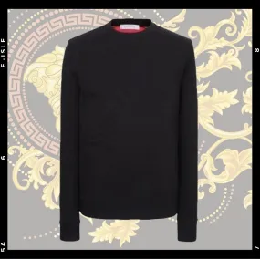 VERSACE  |Crew Neck Long Sleeves Logo Luxury Sweatshirts