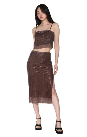 Walter Baker Crista Skirt, City Sequin Mink