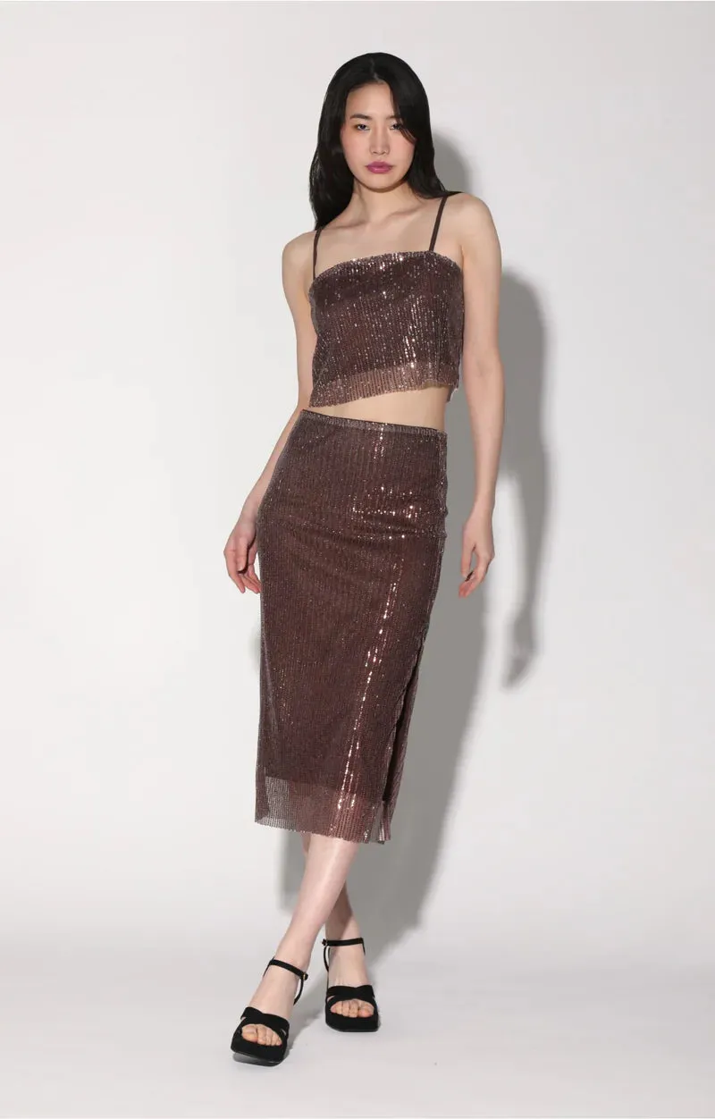 Walter Baker Crista Skirt, City Sequin Mink