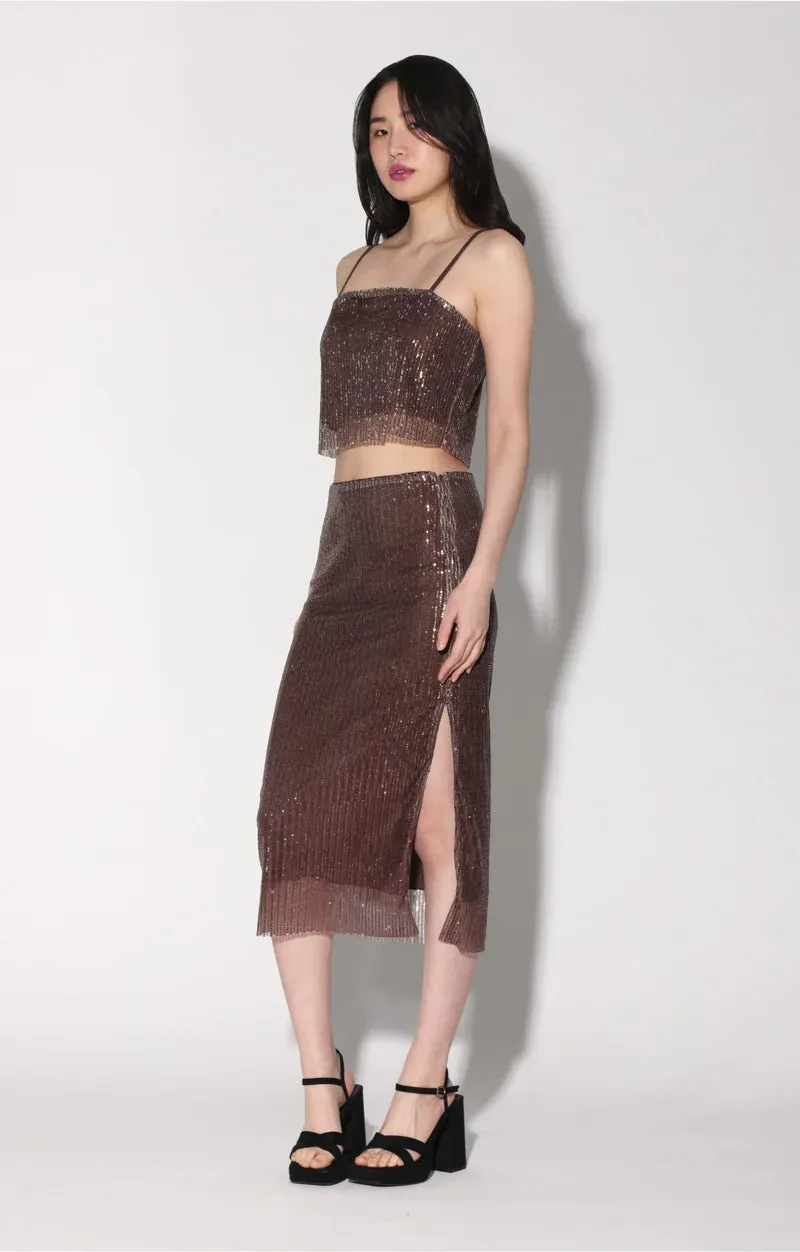 Walter Baker Crista Skirt, City Sequin Mink