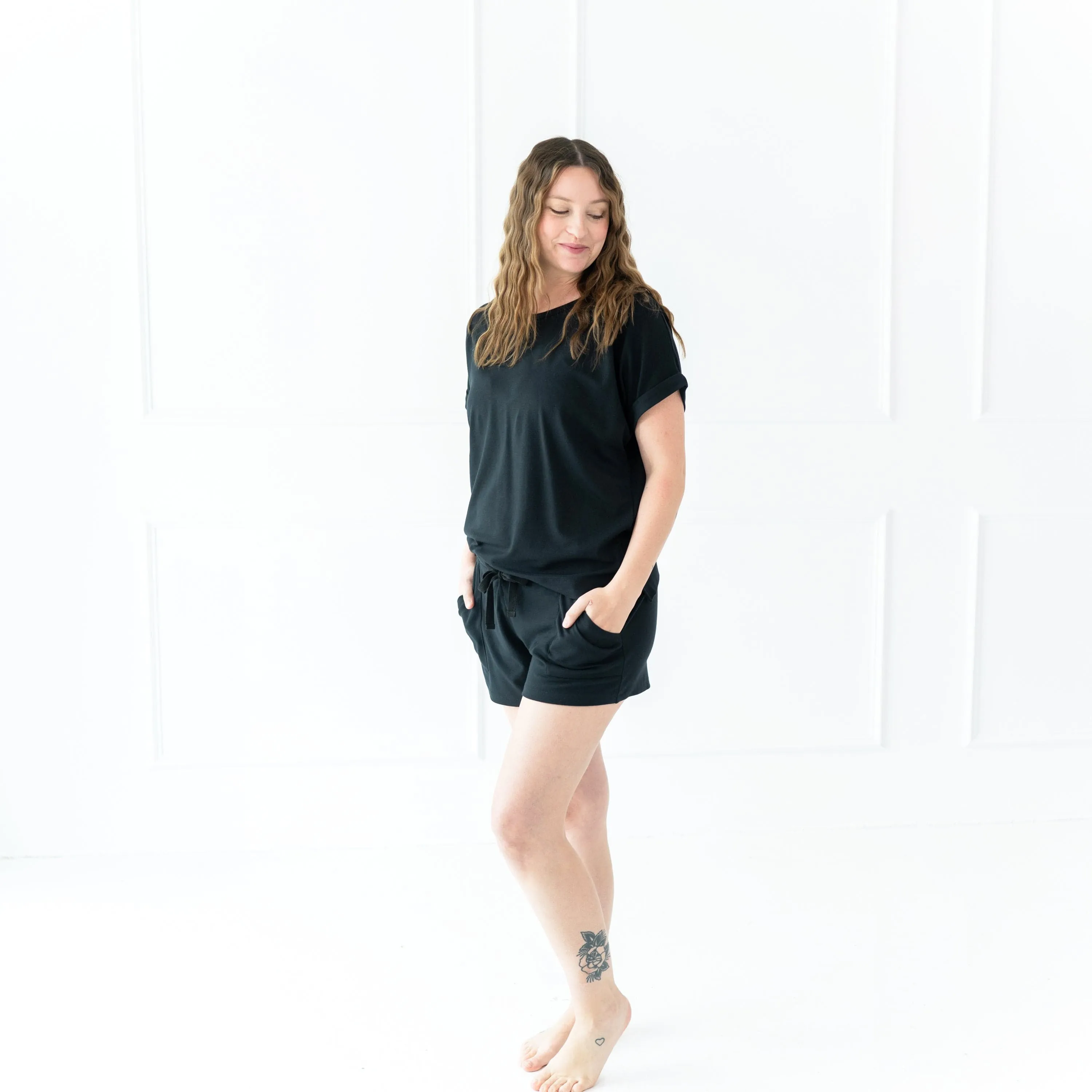 Women's Bamboo Jersey Shorts in Midnight