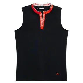 Womens Leya Sleeveless TX Jersey Polo Black - SS24