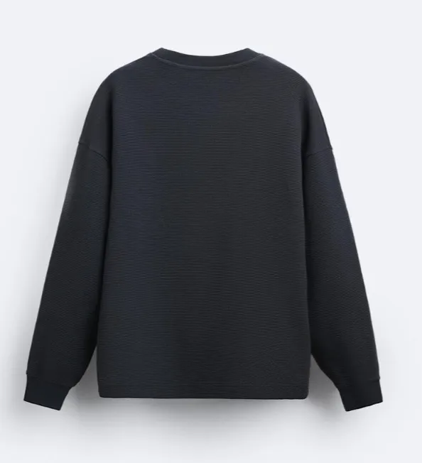 ZARA  |Long Sleeves Plain Cotton Logo Sweatshirts