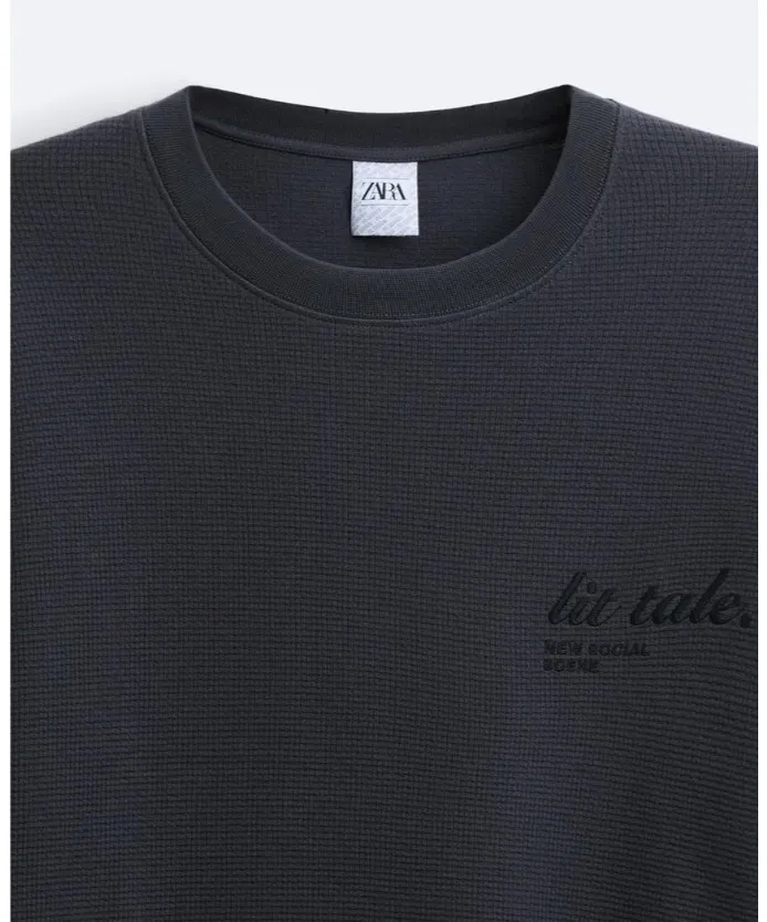 ZARA  |Long Sleeves Plain Cotton Logo Sweatshirts