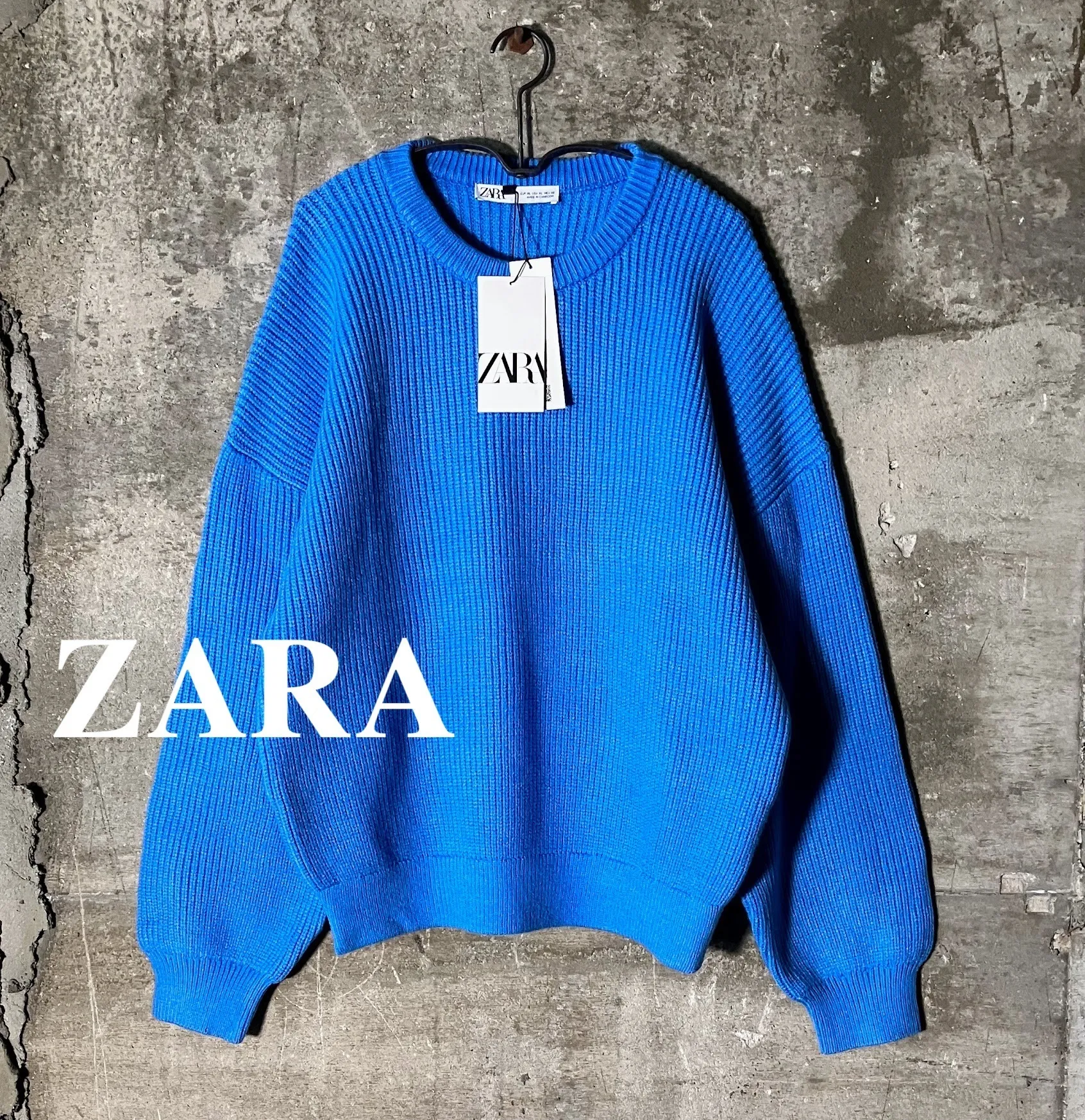 ZARA  |Long Sleeves Plain V-neck & Crew neck